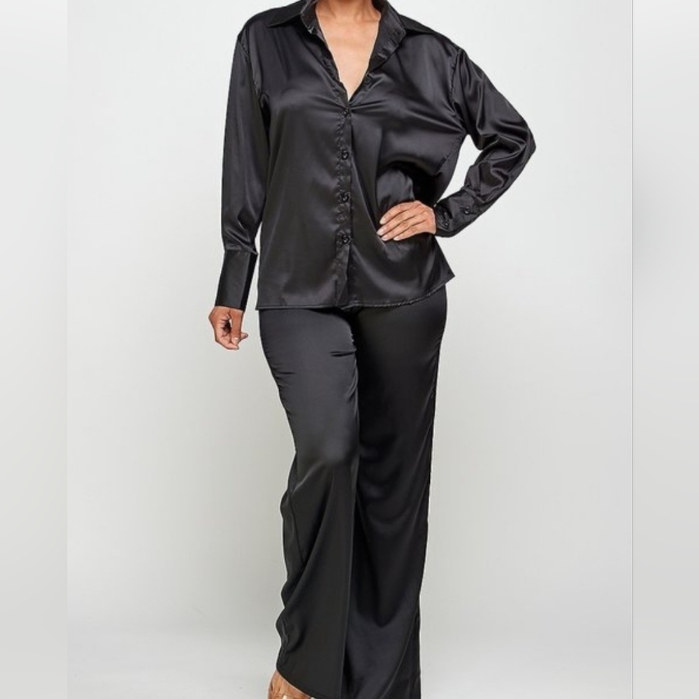 Satin Black Two Piece Eet